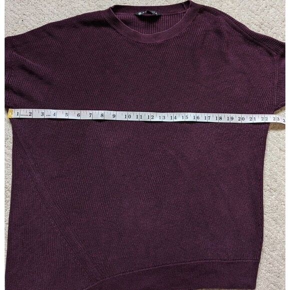 Athleta Pima Cotton Blend Crewneck Knit Asymmetrical Hem Sweater Size Medium - Picture 4 of 8